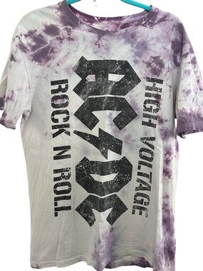 AC/DC Purple Tie Dye Graphic Tee